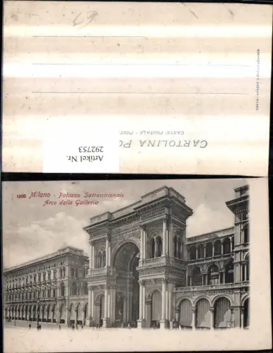 292753,Lombardia Milano Mailand Palazo Settentrionale Arco della Galleria
