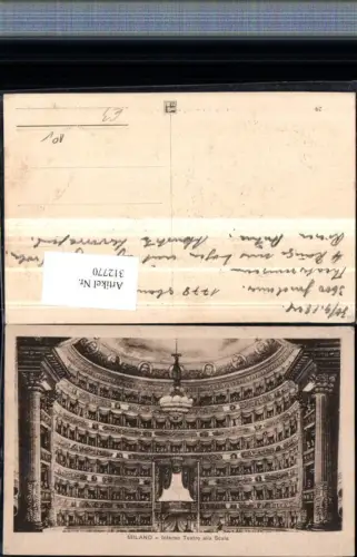 312770,Lombardia Milano Mailand Interno Teatro alla Scala Theater Innenansicht