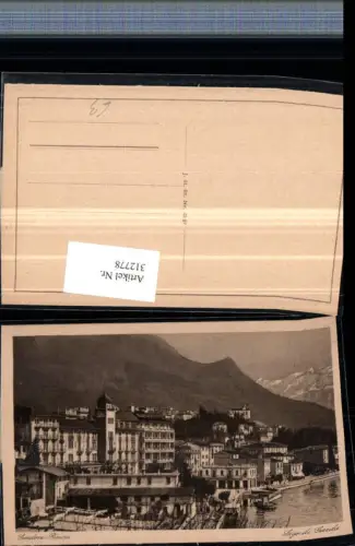 312778,Lombardia Brescia Lago di Garda Gardone Riviera Teilansicht Bergkulisse