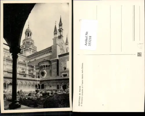 353218,Lombardia Pavia Certosa di Pavia Il Chiostro piccolo e il fianco destro della Chiesa Kloster
