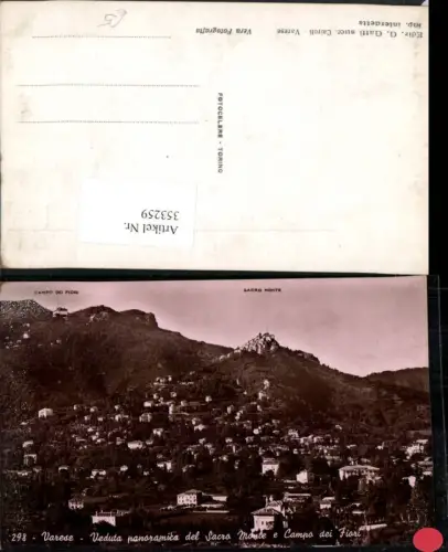 353259,Lombardia Varese Veduta panoramica del Sacro Monte e Campo di Fiori Teilansicht