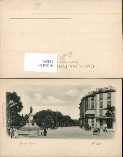 353290,Lombardia Milano Mailand Piazza Cavour Straßenansicht Denkmal pub Stengel e Co 11649