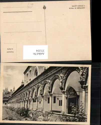 371354,Lombardia Pavia Certosa di Pavia Il Chiostro grande Kloster Arkaden