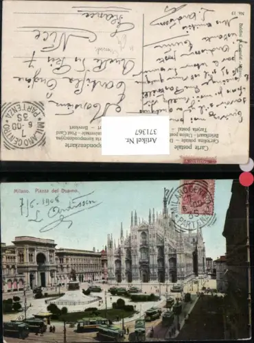 371367,Lombardia Milano Mailand Piazza del Duomo Dom Kirche Straßenbahnen