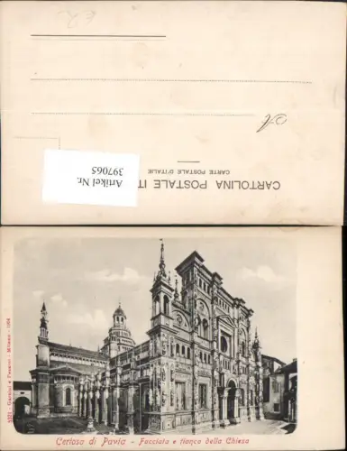 397065,Lombardia Pavia Certosa Facciata e fianco della Chiesa Kirche