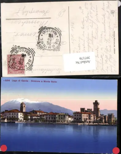397179,Lombardia Brescia Lago di Garda Sirmione e Monte Baldo Teilansicht