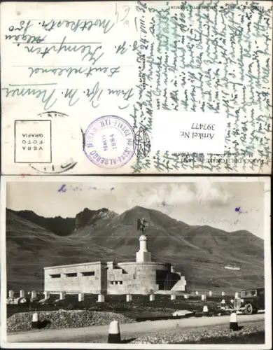 397477,Lombardia Brescia Passo del Tonale Monumento Ossario della Vittoria Bergkulisse