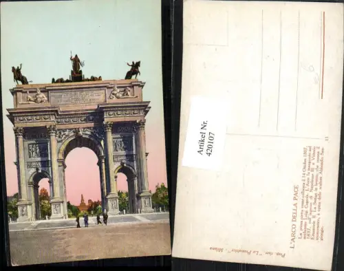 420107,Lombardia Milano Mailand Arco della Pace Friedensbogen