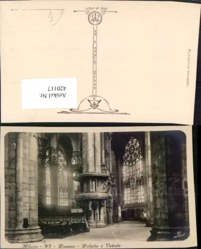 420117,Lombardia Milano Mailand Duomo Pulpito e Vetrate Dom Innenansicht pub A. Traldi