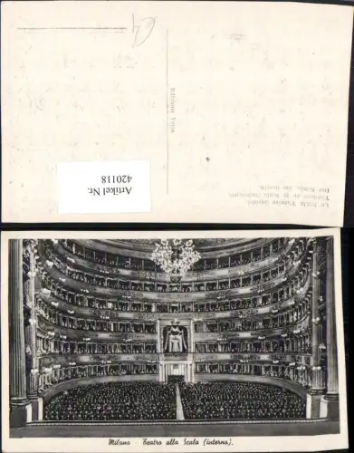 420118,Lombardia Milano Mailand Teatro alla Scala Theater Innenansicht