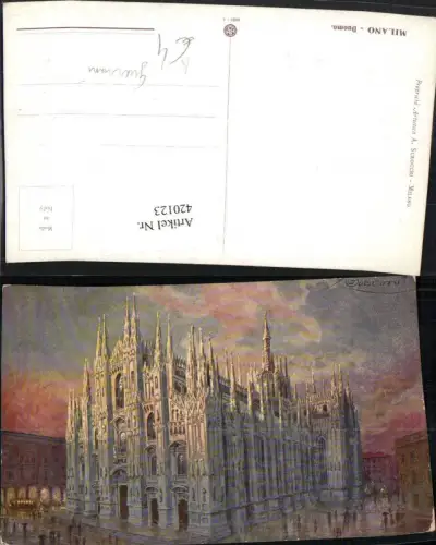 420123,Künstler AK G. Guerzoni Lombardia Milano Mailand Duomo Dom