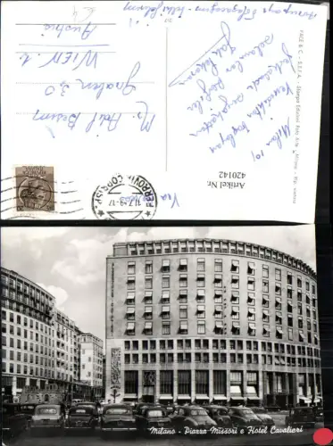 420142,Lombardia Milano Mailand Piazza Missori e Hotel Cavalieri