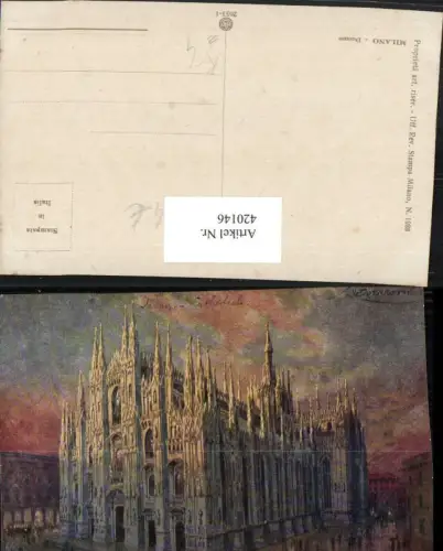 420146,Künstler AK G. Guerzoni Lombardia Milano Mailand Duomo Dom