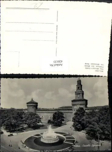 420153,Lombardia Milano Mailand Castello Sforzesco Burg Brunnen