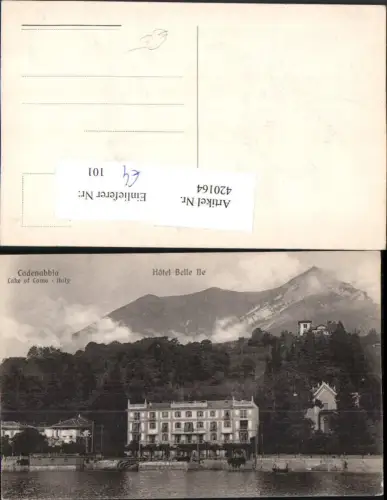 420164,Lombardia Como Cadenabbia am Comersee Hotel Belle Ile Bergkulisse