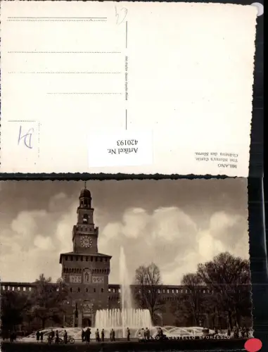 420193,Lombardia Milano Mailand Castello Sforzesco Schloss Brunnen