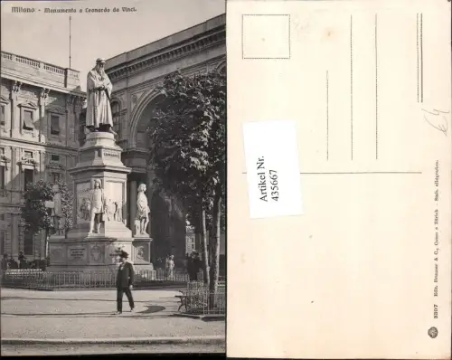435667,Lombardia Milano Mailand Monumento a Leonardo da Vinci Statue