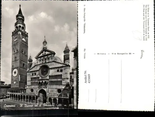 435669,Lombardia Cremona Il Duomo ed il Torrazzo Dom Kirche Turm