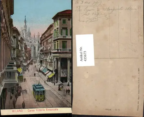 435673,Lombardia Milano Mailand Corso Vittorio Emanuele Straße Straßenbahn