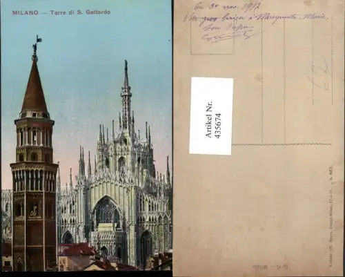435674,Lombardia Milano Mailand Torre di S. Gottardo Dom Turm