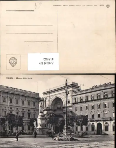435682,Lombardia Milano Mailand Piazza della Scala Platz Denkmal Statue