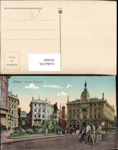 435685,Lombardia Milano Mailand Piazza Cordusio Platz Kutsche