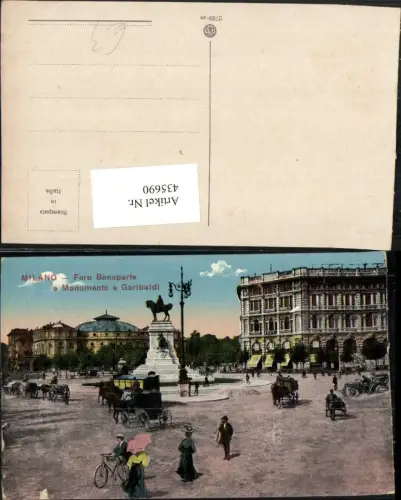 435690,Lombardia Milano Mailand Foro Bonaparte e Monumento Garibaldi Statue