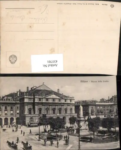 435701,Lombardia Milano Mailand Piazza della Scala Denkmal Statue Reklame Bensdorp Cacao