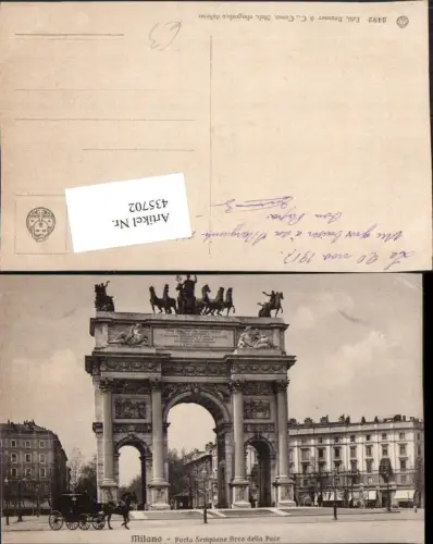 435702,Lombardia Milano Mailand Porta Sempione Arco della Pace Friedensbogen