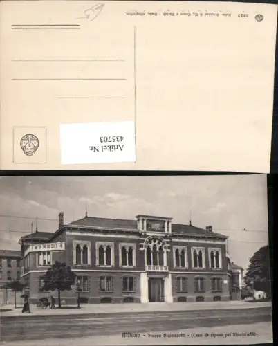 435703,Lombardia Milano Mailand Piazza Buonaroffi Casa di riposo pei Musicisti Gebäude