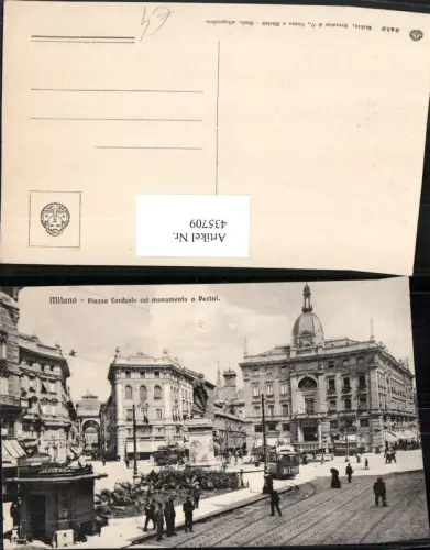 435709,Lombardia Milano Mailand Piazza Cordusio col monumento a Parini Platz Statue