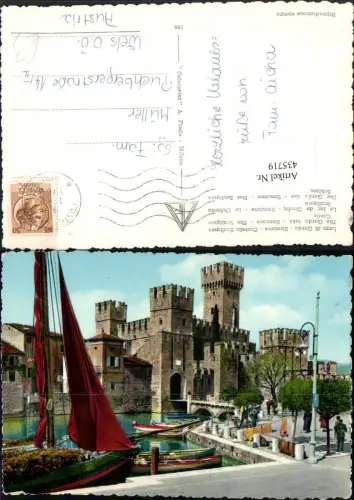 435719,Lombardia Brescia Lago di Garda Sirmione Castello Scaligero Burg Segelboot