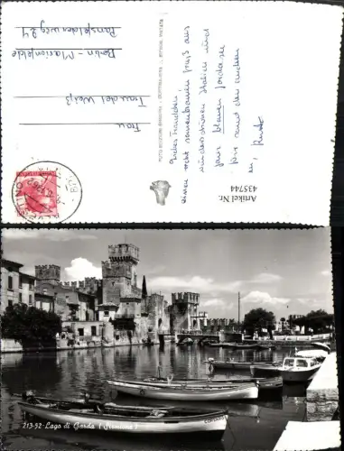 435744,Lombardia Brescia Lago di Garda Sirmione Hafen Boote Burg