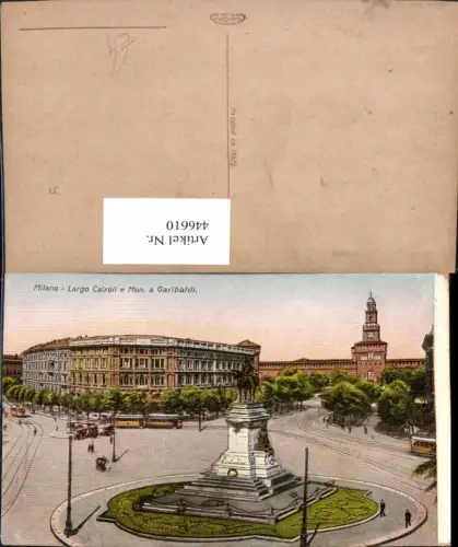 446610,Lombardia Milano Mailand Largo Cairoli e Monumento a Garibaldi Statue