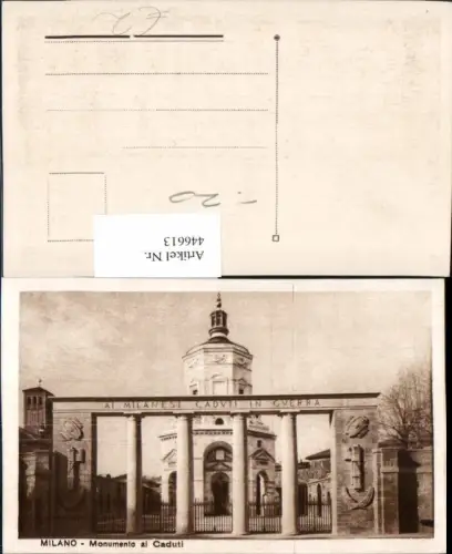 446613,Lombardia Milano Mailand Monumento ai Caduti Denkmal