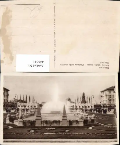 446615,Lombardia Milano Mailand Piazza Giulio Cesare Fontana Stagioni Brunnen