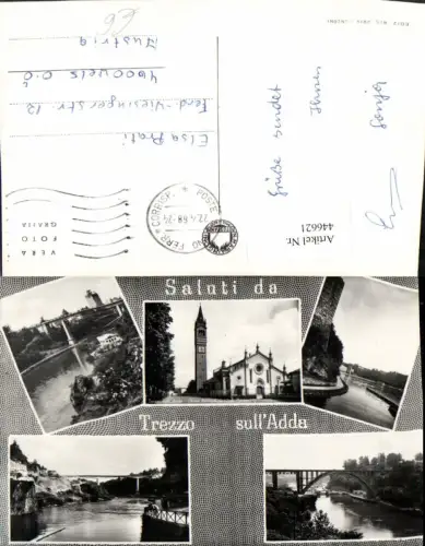 446621,Lombardia Milano Trezzo sull'Adda Kirche Brücke Fluss Mehrbildkarte