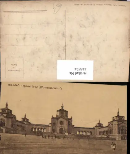 446624,Lombardia Milano Mailand Cimitero Monumentale Friedhof