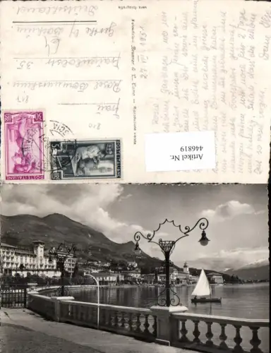 446819,Lombardia Brescia Lago di Garda Gardone Riviera Teilansicht Segelboot