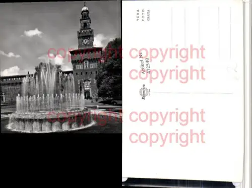 472540,Lombardia Milano Mailand Castello Sforzesco Schloss Brunnen