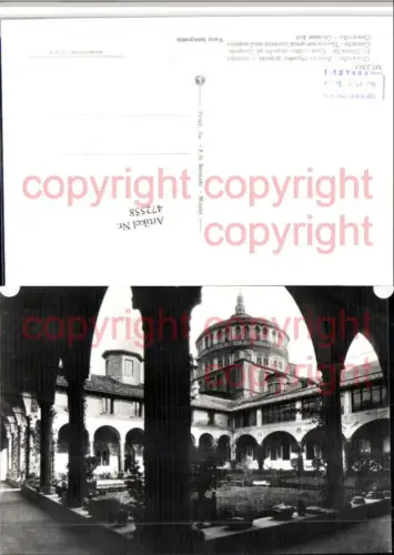 472558,Lombardia Milano Mailand Angolo chiostro grande e cupola Kloster Arkaden