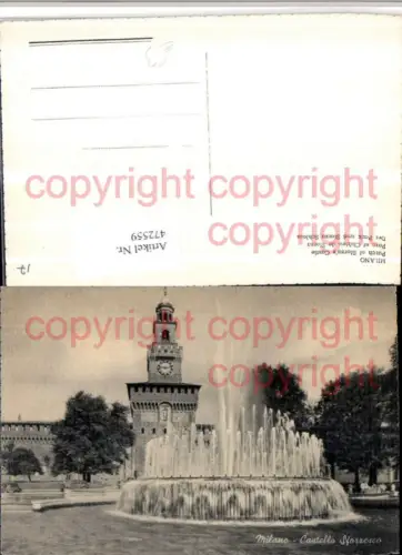 472559,Lombardia Milano Mailand Castello Sforzesco Schloss Brunnen