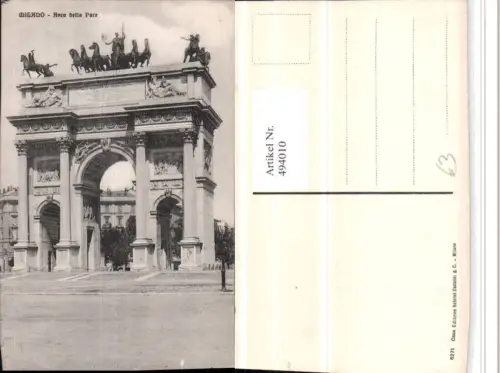494010,Lombardia Milano Mailand Arco della Pace Friedensbogen
