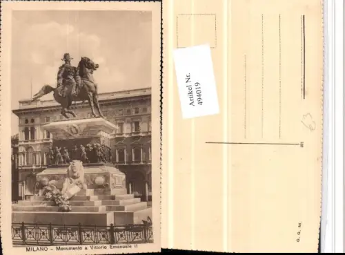 494019,Lombardia Milano Mailand Monumento Vittorio Emanuele Statue
