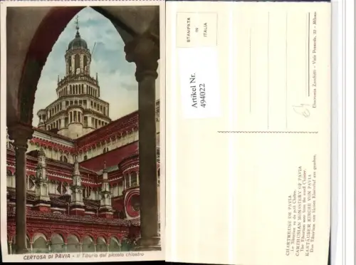 494022,Lombardia Pavia Certosa Tiburio dal piccolo chiostro Kloster