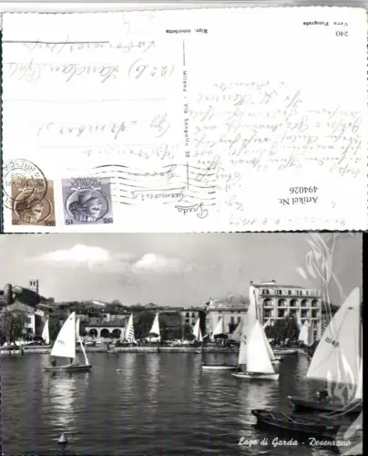494026,Lombardia Brescia Desenzano del Garda Teilansicht Hotel Segelboote