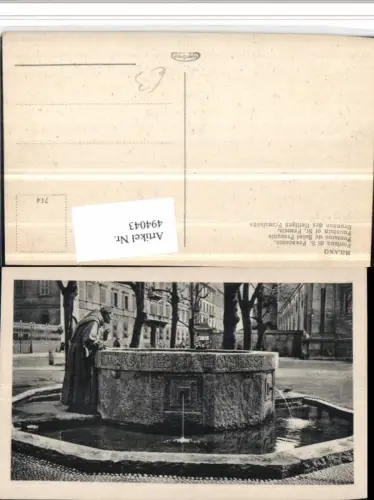 494043,Lombardia Milano Mailand Fontana di S. Francesco Brunnen