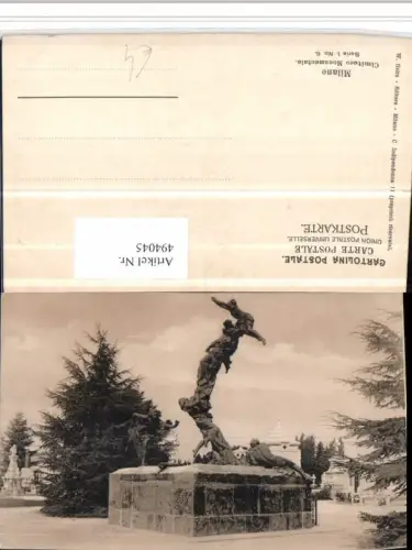 494045,Lombardia Milano Mailand Cimitero Monumentale Friedhof Statue