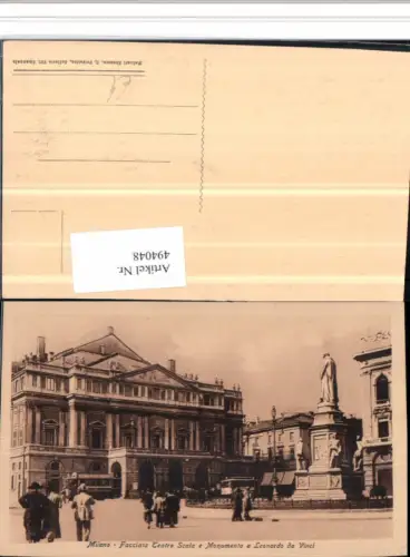 494048,Lombardia Milano Mailand Teatro Scala e Monumento Leonardo da Vinci