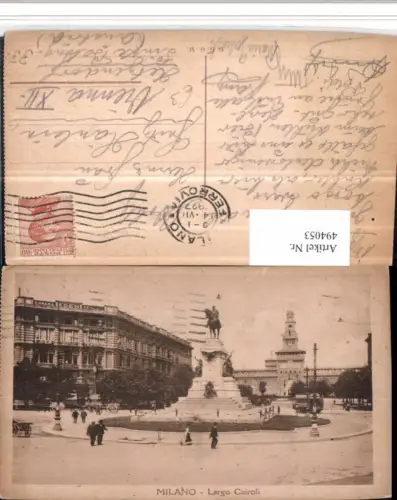 494053,Lombardia Milano Mailand Largo Cairoli Denkmal Statue